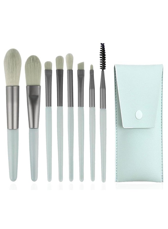 GALV 8 pcs brush set with pouch, premium synthetic kabuki brushes for foundation,concealer, durable makeup brush set with portable pouch(12 x 4 cm)(Multicolor) - Image 1