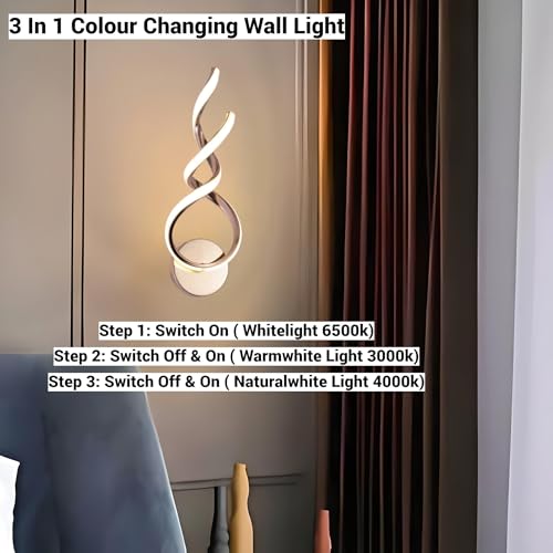 FILLISKA Luxurious LED Wall Lamp for Home with Adjustable Colour Changing Function (French Gold-7716)(1 Year Warranty) - Image 2