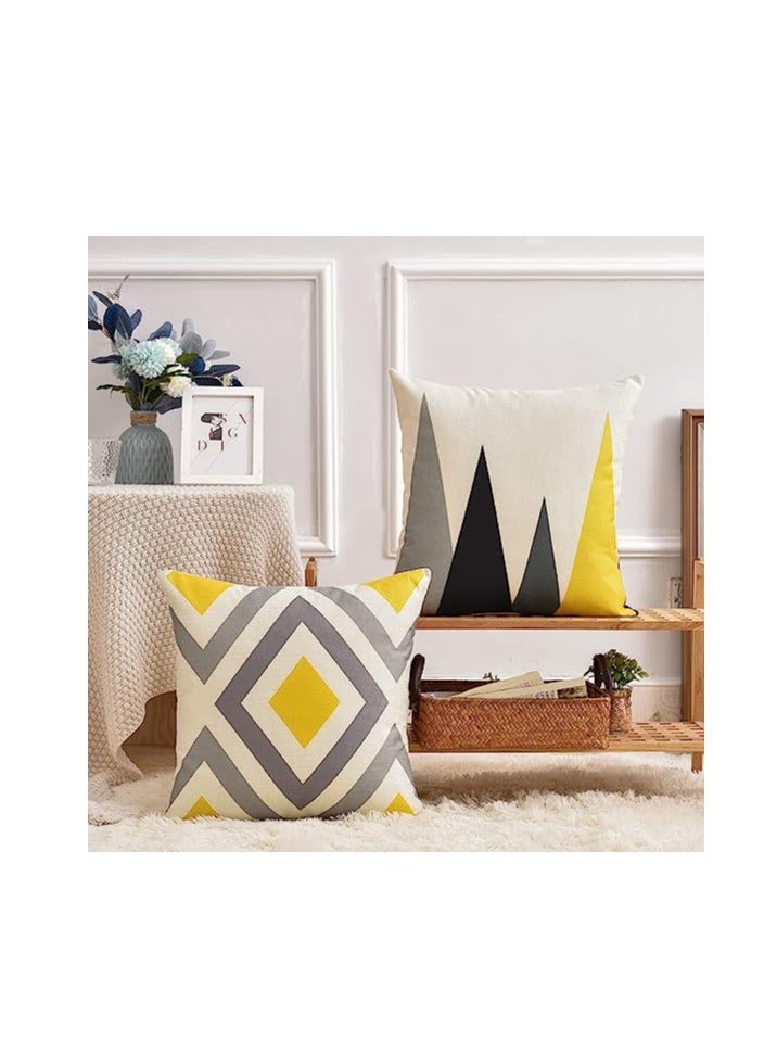 Joyelink Pillow Covers 18x18 Set of 4, Modern Sofa Throw Pillow Cover, Decorative Outdoor Linen Fabric Pillow Case for Couch Bed Car Home Sofa Couch Decoration 45x45cm (18x18, Set of 4） - Image 2