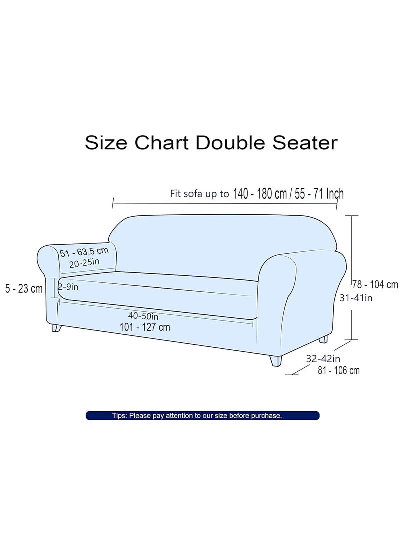 Styleys - Styleys Universal Double Seater Sofa Cover Big Elasticity Cover for Couch Flexible Stretch Sofa Slipcover (2 Seater, 140-180 cms, White/Green Fern, SLMH-8) - Image 1