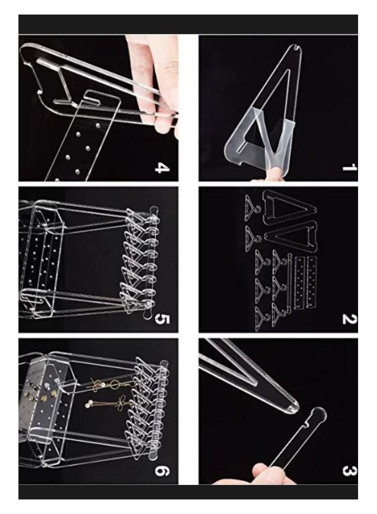 Acrylic jewelry display stand for hanging and organizing necklaces, bracelets, earrings, watches and rings  - Image 3