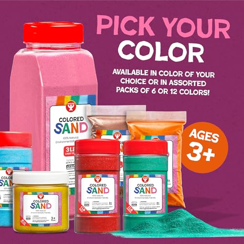 Hygloss Colored Sand for Crafts – 3 lb Bottle, Pastel Rainbow – Vibrant Colorful Fine Sensory Play Sand Art Kits for Kids – Classroom Activities for Children 3 4 5 6 7 8 9 10 11 12 – Safe for Ages 3+ - Image 3