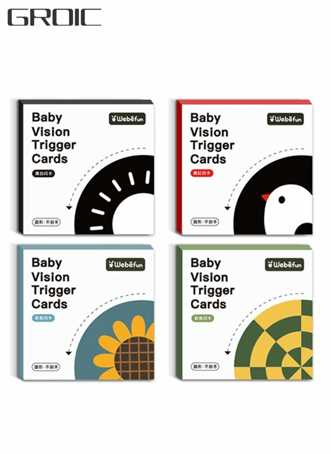 GROIC - High Contrast Baby Flashcards, 72 Pcs Black White Color Visually Stimulating Baby Learning Activity Cards, Newborn Brain Development Toys Newborn Toy Gifts - Image 1