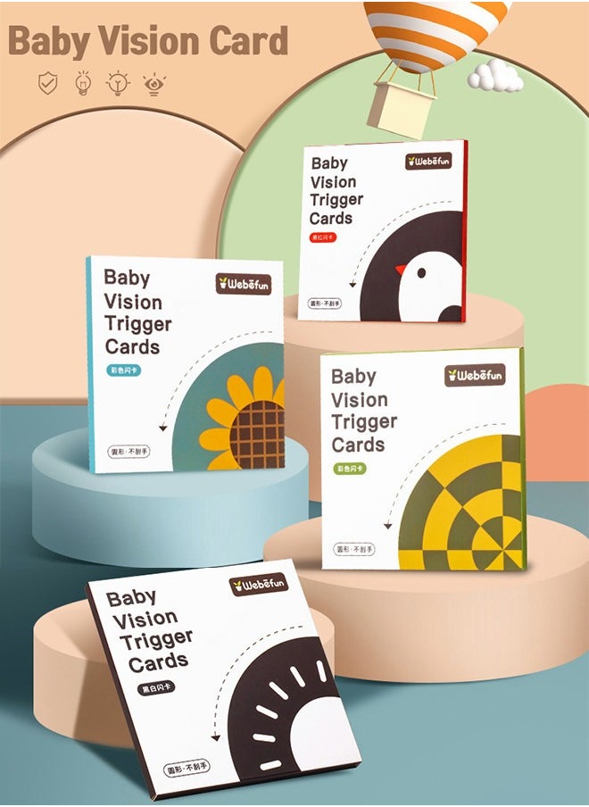 GROIC - High Contrast Baby Flashcards, 72 Pcs Black White Color Visually Stimulating Baby Learning Activity Cards, Newborn Brain Development Toys Newborn Toy Gifts - Image 1