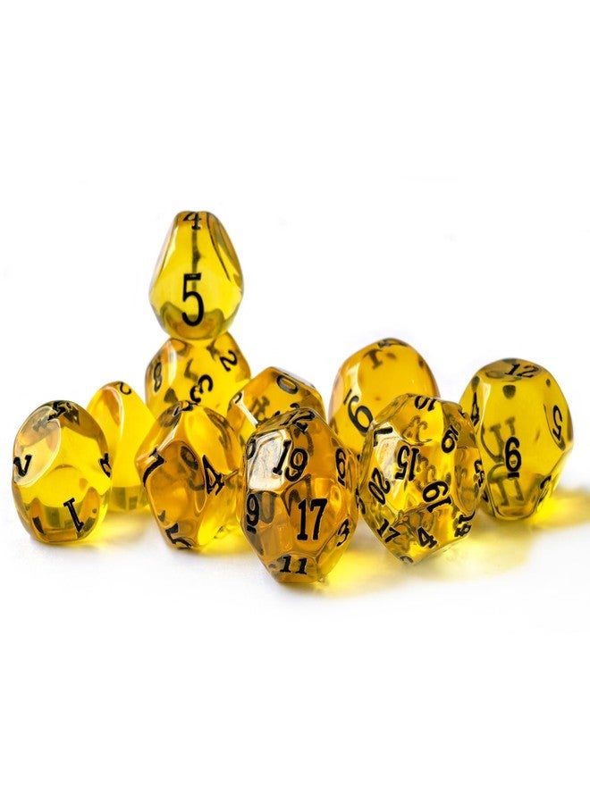 BESCON 10 Pieces Odd Numbered Polyhedral Dice Set D3-D25, Odd Number Dice D3, D5, D7, D9, D11, D13, D15, D17, D19, D25 for Role Playing Table Games (Amber Set) - Image 3