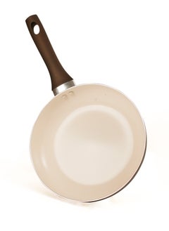 30 CM Ceramic Frying Pan - Brown / Cream | PFOA Free, Oven Safe, Heat-Resistant Handle, Induction Compatible