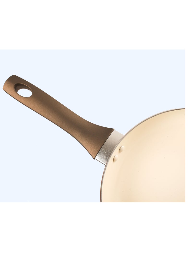 Sweet Home - 30 CM Ceramic Frying Pan - Brown / Cream | PFOA Free, Oven Safe, Heat-Resistant Handle, Induction Compatible - Image 1