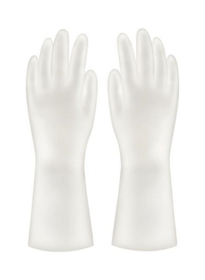 NIBEMINENT Waterproof Non-Slip Durable Rubber Medium Size Gloves Off White
