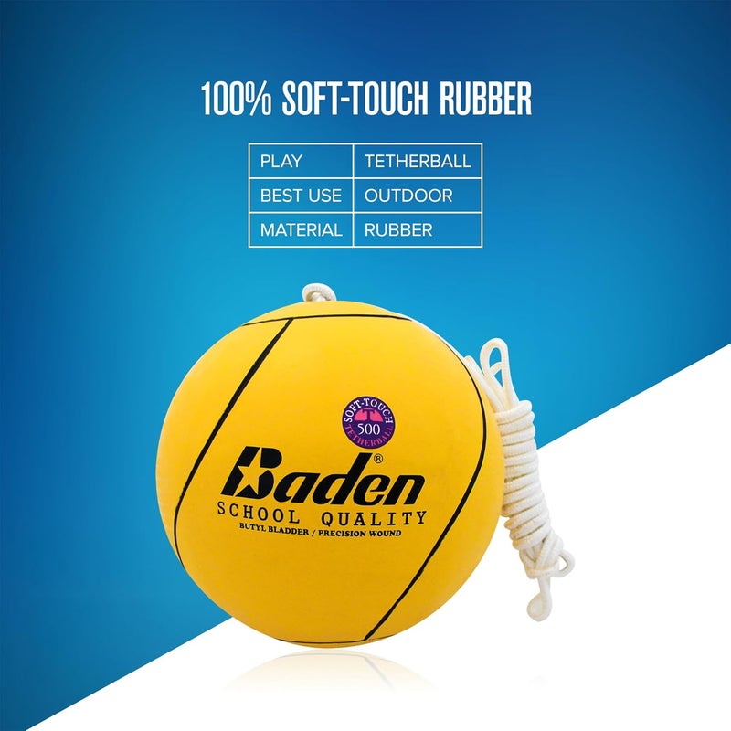 Baden School Quality Tetherball Set - Soft-Touch Tetherball Ball and Rope - Image 3