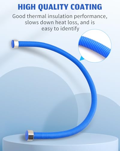 Nahntaipy Flexible Stainless Steel Corrugated Water Heater Connector, Hot and Cold Color Water Heater Hose, 1/2" FIP x 1/2" FIP 24" Length - Image 5