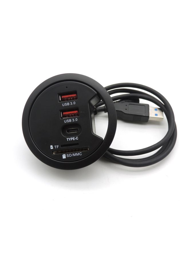 USB 3.0 Hub One Drag 4 Dual USB 3.0 Interface + TYPE C Interface + TF/SD Card Reader-Number Of Interfaces:4.