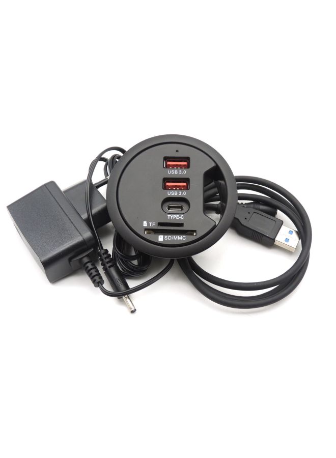 USB 3.0 Hub One Drag 4 Dual USB 3.0 Interface + TYPE C Interface + TF/SD Card Reader-Number Of Interfaces:4.