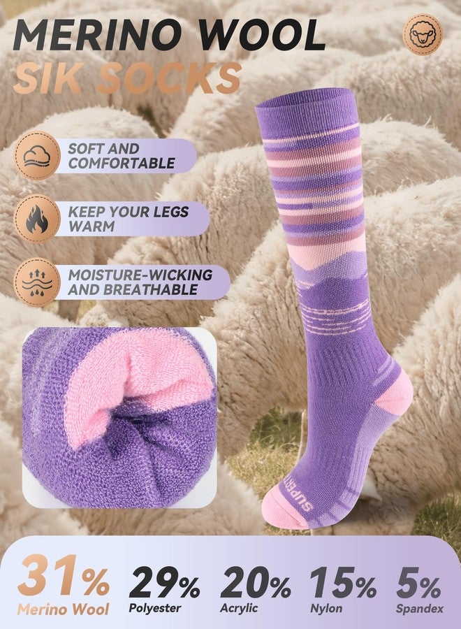 Supertrip 2 Pairs Merino Wool Ski Socks for Womens Mens, Full Cushion Thermal Winter Warm Thick Socks for Skiing Snowboarding - Image 2