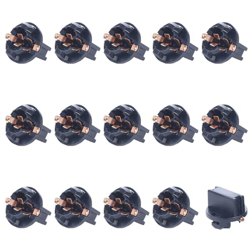 ALOPEE T10 Twist Lock Socket 194 168 Wedge Base Holder for W5W 2825 Auto Dashboard Instrument Panel Gauge Cluster Light Door Light Bulbs Holder DC 12V, Pack of 15 - Image 1