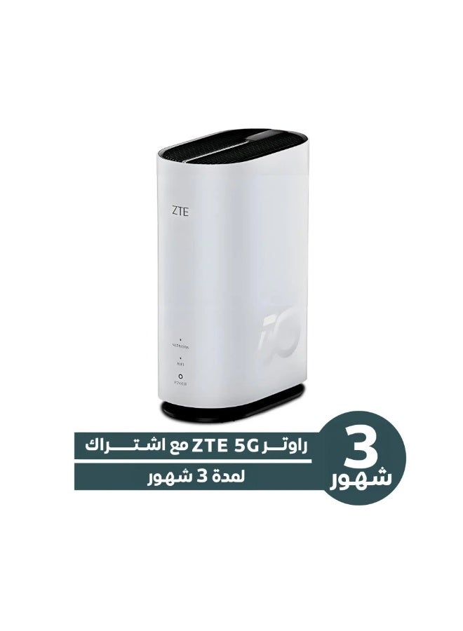 GO Telecom GO ZTE G5C 5G Home Router, Dual band, Up to 1.8 Gbps,With Unlimited 3 Months Internet Subscription, White  3.8      4 Ratings - Image 1