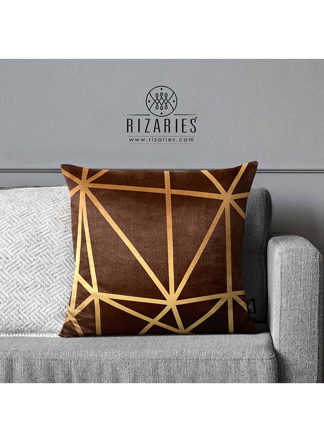 RIZARIES SuperSoft Brown & Copper Throw Pillow - Image 1
