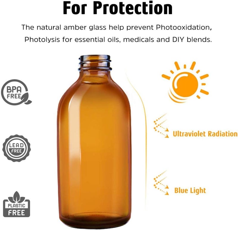 FUFU Amber Glass Bottles (250ML) 2 Pieces - Image 2