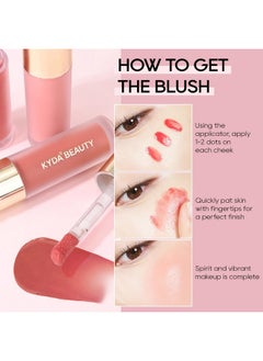 KYDA Liquid Blush Natural Matte Finish Looking Dewy Cheek Tint Moisturizing Lightweight Blendable Feel Soft Cream Face Blush By Ownest Beauty Joy Peach  - Image 5