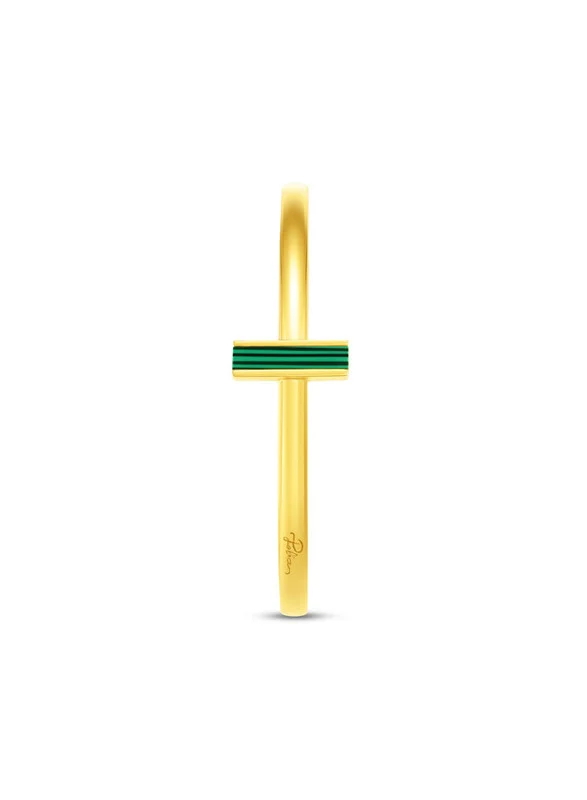 POLICE Tube Gold Plated Ladies Bangle With Malachite 60x50MMPEJLG0004004