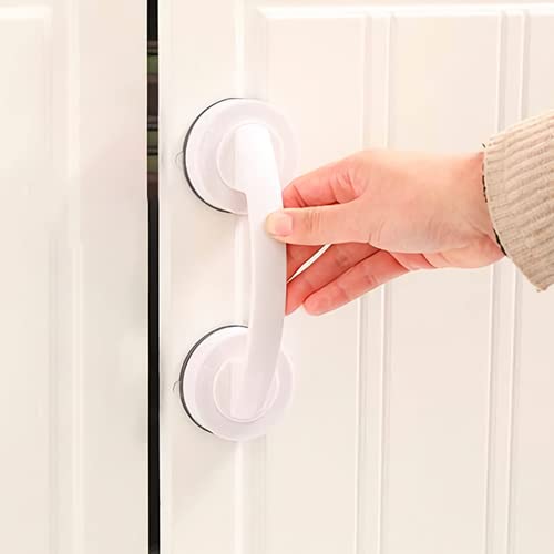 Renyqatt Glass Door and Window Handle Suction Cup Bathroom Sliding Doors NonPorous Shower Grab Bars Cabinets and Wardrobes NonMarking Handle White - Image 1