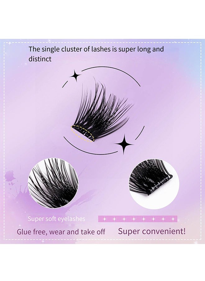 Generic - Pre Bond Lash Type，No Glue Needed，No Irritation，False Eyelashes, Self Adhesive Eyelashes Natural Look, No Glue Needed Lash Clusters, 48 Pcs Reusable Lashes Self Adhesive for Beginners, DIY Lash Extensions Stable Stick On Eyelashes, for Home Use - Image 1