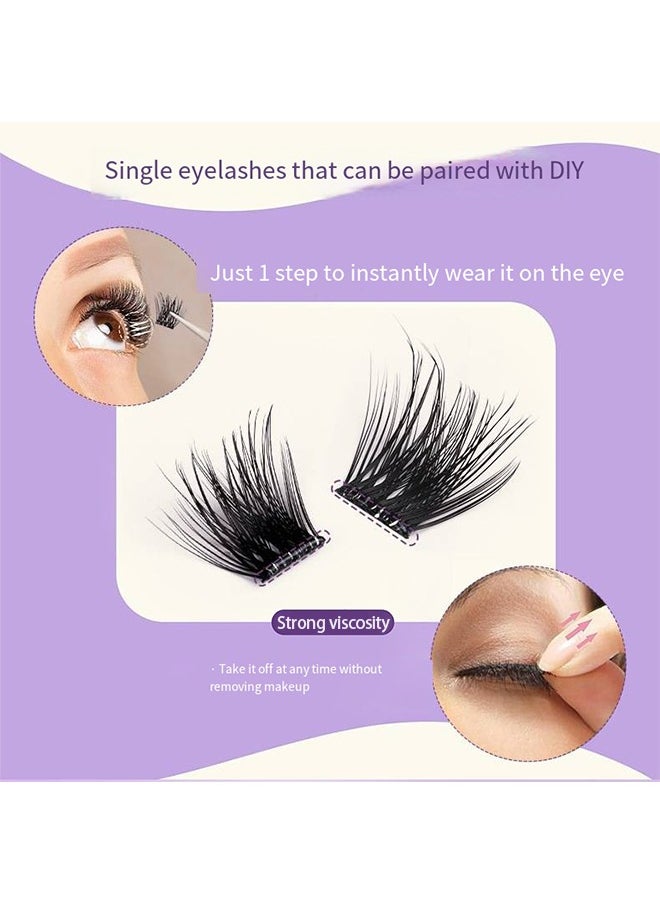Generic - Pre Bond Lash Type，No Glue Needed，No Irritation，False Eyelashes, Self Adhesive Eyelashes Natural Look, No Glue Needed Lash Clusters, 48 Pcs Reusable Lashes Self Adhesive for Beginners, DIY Lash Extensions Stable Stick On Eyelashes, for Home Use - Image 1