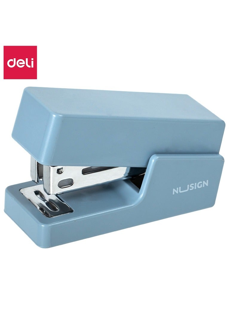 Deli Nusign ENS083 Portable Stapler with 830 Staples, 12-Sheet Capacity, Anti-Skid Base & Spring-Loaded Mechanism - Blue - Image 1