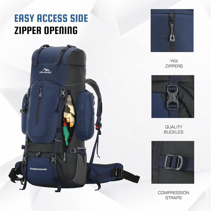 TRAWOC EXPEDITION 80L Travel Backpack - Image 3