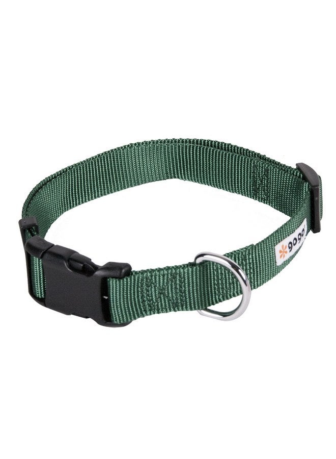 GoGo Pet Products Comfy Nylon 3/4-Inch Adjustable Pet Collar, Medium, Hunter Green - Image 2