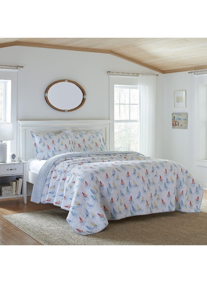 LAURA ASHLEY Laura Ashley Home - Ahoy Collection - Luxury Premium Ultra Soft Quilt Coverlet, Comfortable Bedding Set, All Season Stylish Bedspread, Twin, Bright - Image 2