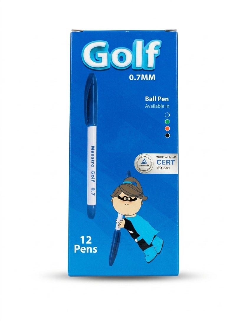 Golf 0.7mm Blue Ballpoint Pens, Pack of 12 - Image 2