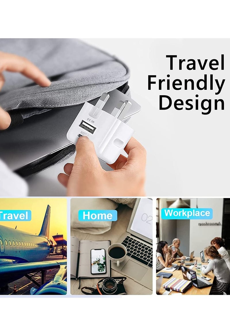 general 20W USB C Charger Block, 2-Ports 【USB-C + USB】 Charging Station, QC PD3.0 GaN Fast Charging Block, Type C Power Adapter for iPad Pro/iPhone/Samsung Note/Galaxy (With Cable) - Image 3