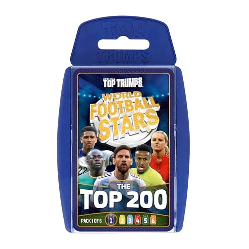 Top Trumps لعبة بطاقات نجوم كرة القدم العالمية توب ترمب 200 1 العب مع ليونيل ميسي وساديو ماني وماك أليستر وإيدرسون وجمال موسيالا هدية تعليمية للأعمار من 6 سنوات - Image 1