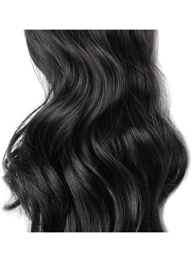 Generic Clip-in Ponytail Extension – 18 Inches Long Curly Wrap Around Hair Piece – Jet Black – Synthetic Heat-Resistant Hair with Claw Clip - Image 3