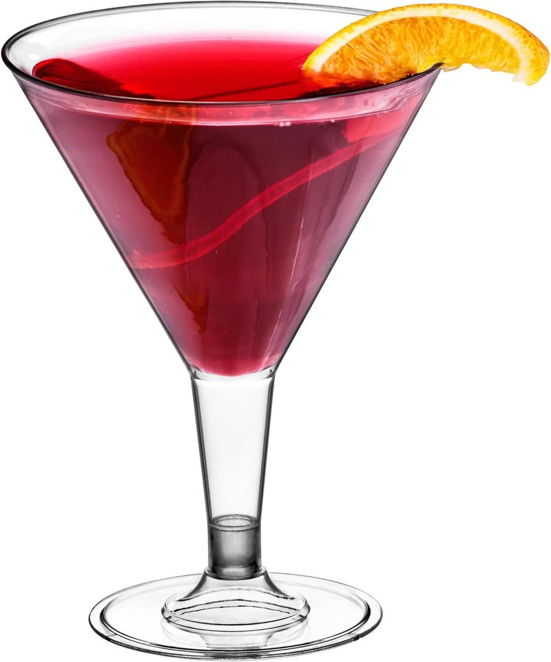 DecorRack 24 Martini Cocktail Glasses, 7 Oz BPA-Free Plastic Party Cups, Perfect for Outdoor Parties, Weddings, Picnics, Stackable Stemmed, Reusable, Disposable Glasses (Pack of 24) - Image 4