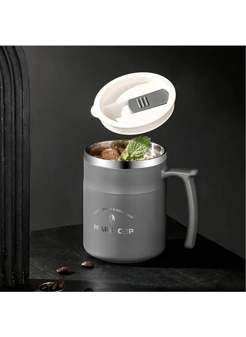 Hihonor Insulated Coffee Mug with Handle and Straw, Double Wall Stainless Steel Vacuum Insulated Tumbler Cup, Travel Coffee Cup Thermal Cup for Home and Office, Black  - Image 4