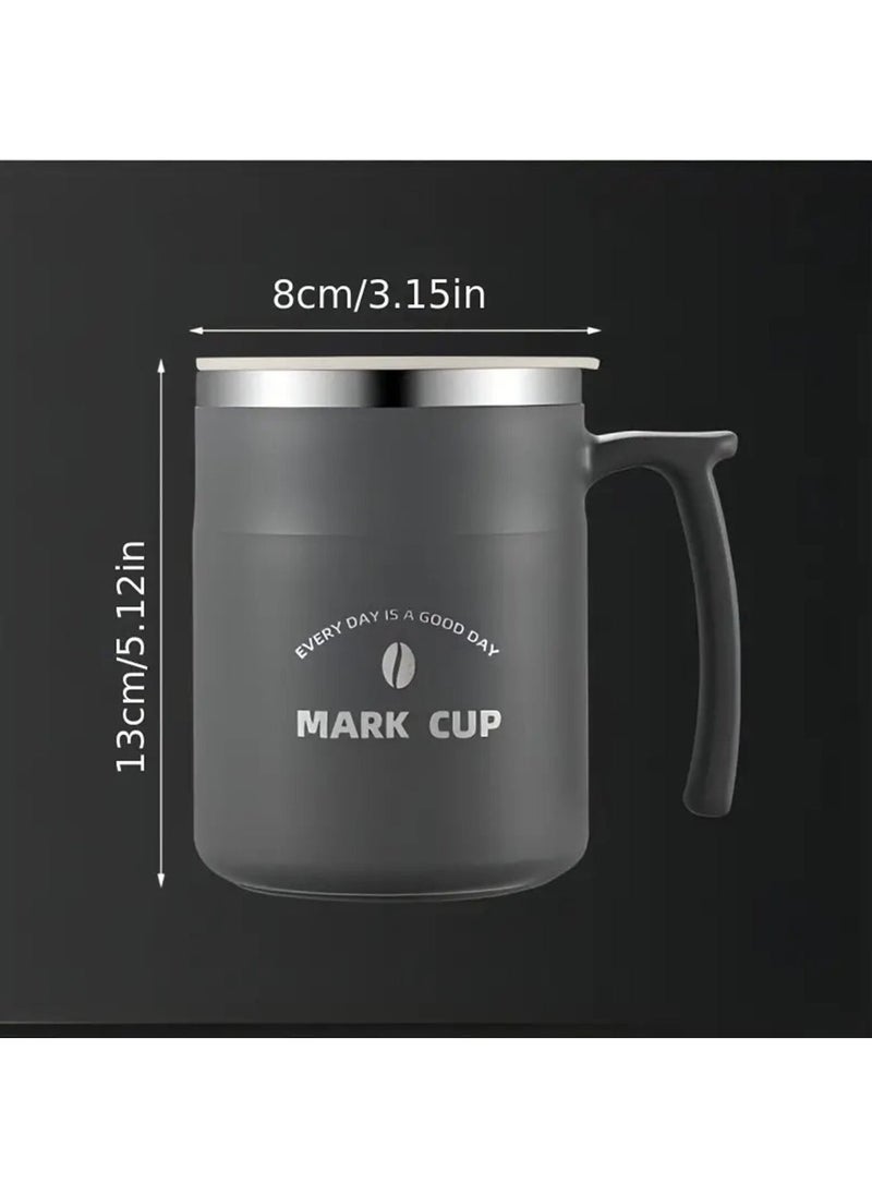 Hihonor Insulated Coffee Mug with Handle and Straw, Double Wall Stainless Steel Vacuum Insulated Tumbler Cup, Travel Coffee Cup Thermal Cup for Home and Office, Black  - Image 3