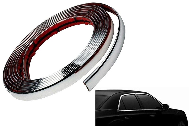 Supremechoice CB15M10 Car Side Window Door Beading A1 Quality Stylish Beading Roll Size 15mm Meter 10 Chrome For Maruti Vitara Brezza - Image 1