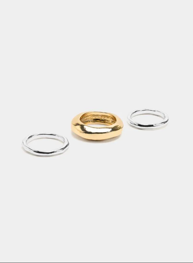 PARFOIS Multicolour Bicolor triple ring for Women | Best Price UAE