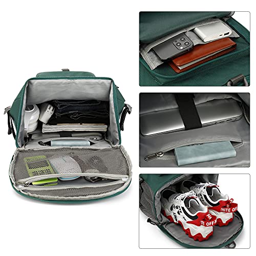Kalesi Gym Duffle Bag Backpack 4-Way Waterproof with Shoes Compartment for travel Sport Hiking laptop (Green) - Image 4