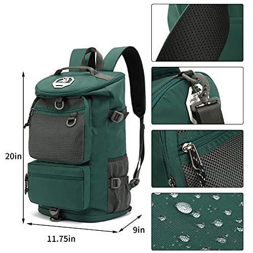 Kalesi Gym Duffle Bag Backpack 4-Way Waterproof with Shoes Compartment for travel Sport Hiking laptop (Green) - Image 2