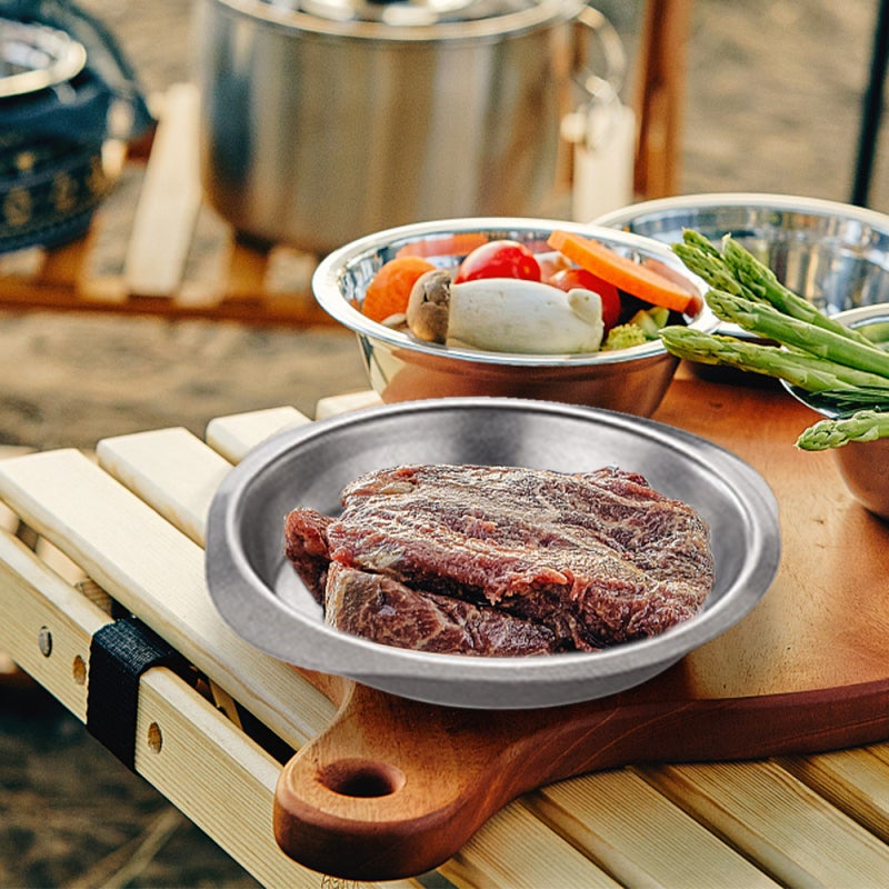 Stainless Steel Dinner Plate: Silver, Corrosion-resistant & Durable - Multi-purpose Food, Fruit Container for Home, Outdoor Camping, Hiking, Picnic - Image 4