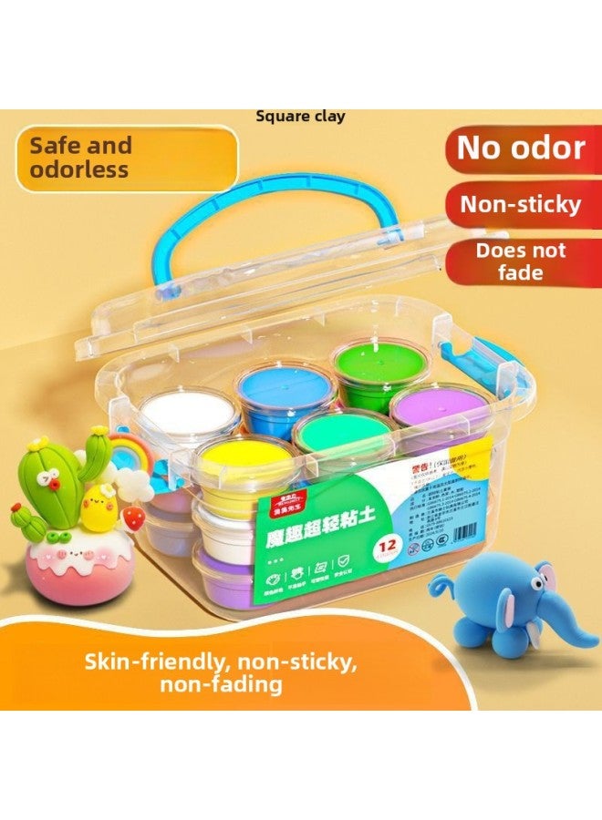 Ultra Light Clay An Plasticine Color Mud DIY Space Mud 12 Color 24 Color 36 Color Boxed Children's Toys Factory-Specifications:12-color Clay Model 【storage Box + 24 Accessories】 - Image 5