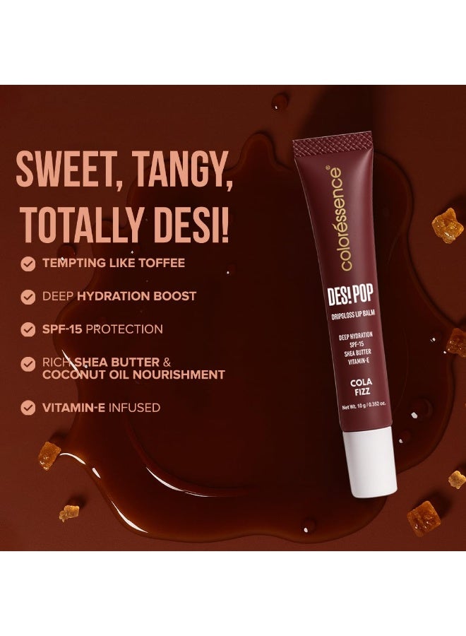 Coloressence Desi Pop DripGloss Lip Balm SPF-15, Cola Fizz, 10gm | Deep Hydration | Enriched with Vitamin E, Shea Butter & Coconut Oil - Image 3