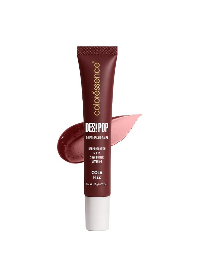 Coloressence Desi Pop DripGloss Lip Balm SPF-15, Cola Fizz, 10gm | Deep Hydration | Enriched with Vitamin E, Shea Butter & Coconut Oil - Image 1