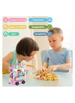 GGEROU Food Cart Building Block Toy Set for Kids，Building Block Playset，Building Kit Street Food Construction Toys Gifts for Boys Girls Aged 4 5 6 7 8+  - Image 3