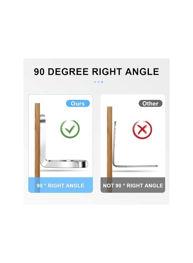 promass 20 Pcs Corner Brace L Shaped Bracket Corner Brace Stainless Steel 90 Degree Corner Brace Heavy Duty Right Angle Bracket for Wood Furniture Chair Drawer Cabinet with Screws (20x20x16mm) - Image 5