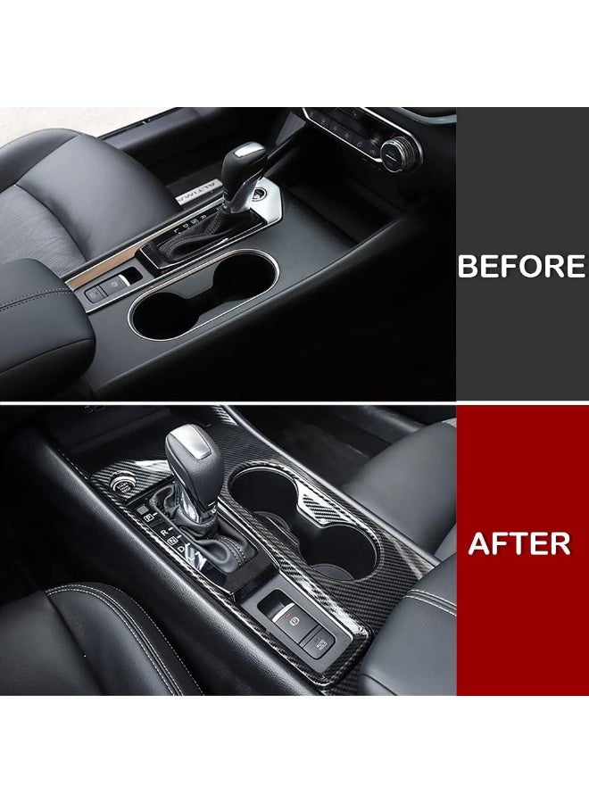 Kadore Kadore Carbon Fiber Pattern Interior Gear Shift Panel Cup Holders Frame Cover Trim for 2019-2022 Nissan Altima SV SR SL Platinum (Left Hand Drive) 1pc  - Image 4