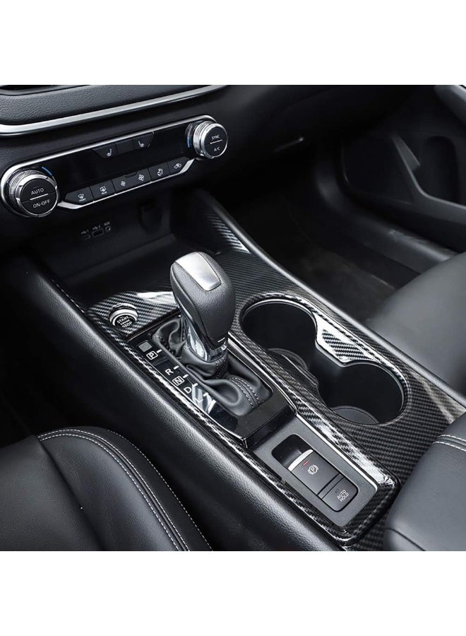 Kadore Kadore Carbon Fiber Pattern Interior Gear Shift Panel Cup Holders Frame Cover Trim for 2019-2022 Nissan Altima SV SR SL Platinum (Left Hand Drive) 1pc  - Image 1