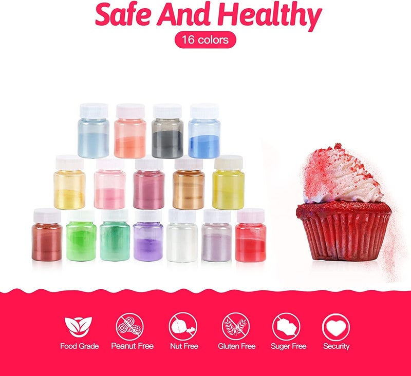 Kedia Mica Powder16 Colors Resin Pigment Mica Powder for Epoxy Resin Candle Making Bath Bomb and Slime 10gEach - Image 2